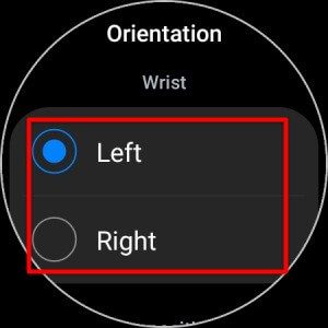 Orientation-on-Galaxy-Watch كيفية تغيير المعصم والتوجيه على Samsung Galaxy Watch