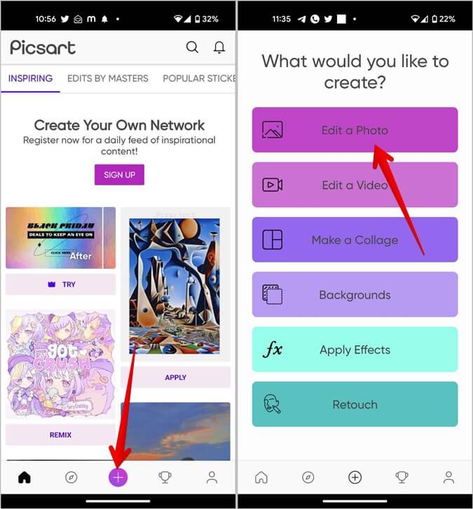 Picsart-Add-Photo-675x727 طريقتين لوضع صورة على صورة أخرى على Android