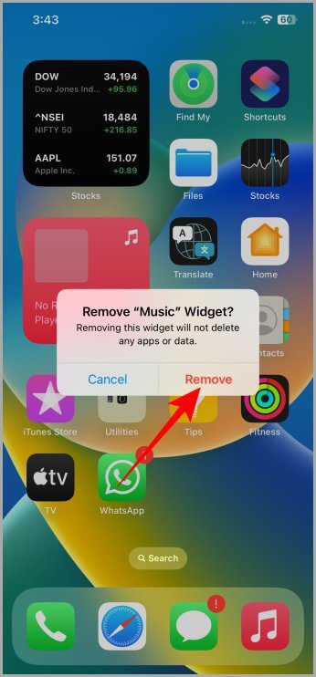 Removing-a-Widget-on-iPhone كيفية إضافة وإزالة وتخصيص الويدجت على شاشة iPhone الرئيسية