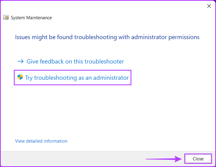 Run-System-Maintainance-Troubleshooter-1 أفضل 8 طرق لإصلاح الملفات الفاسدة و التالفة على نظام التشغيل Windows 11