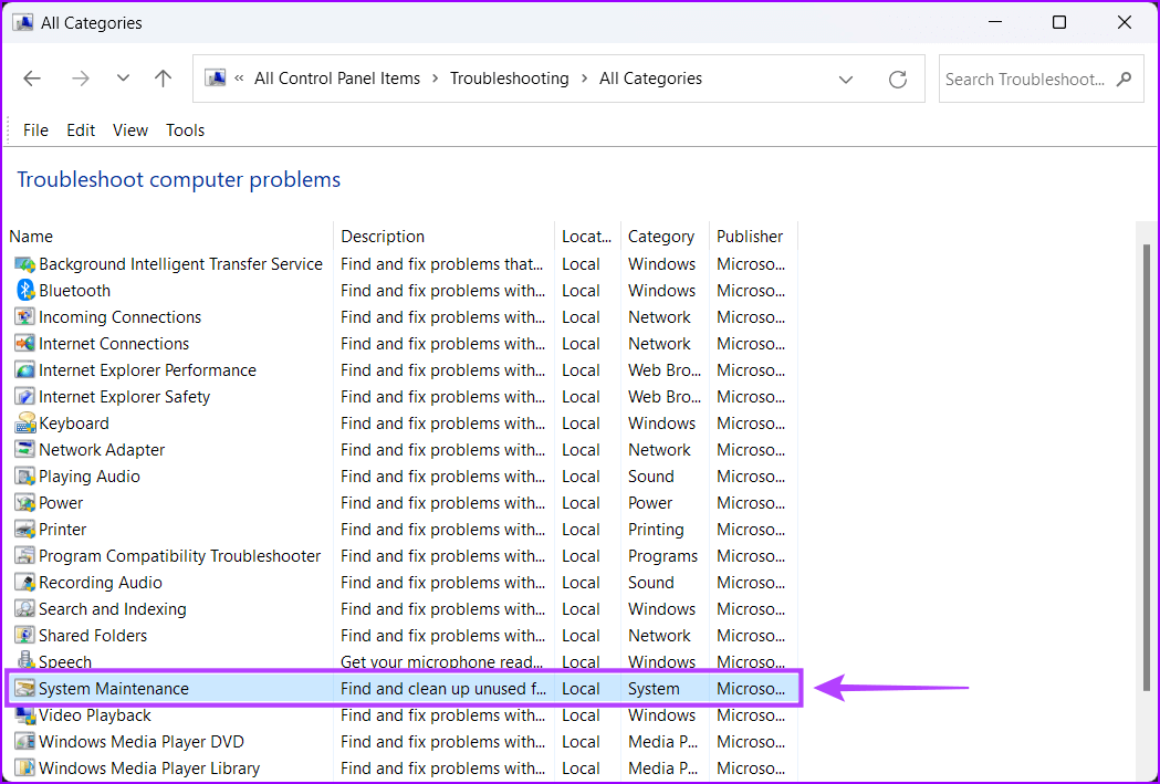 Run-System-Maintainance-Troubleshooter-3-1 أفضل 8 طرق لإصلاح الملفات الفاسدة و التالفة على نظام التشغيل Windows 11