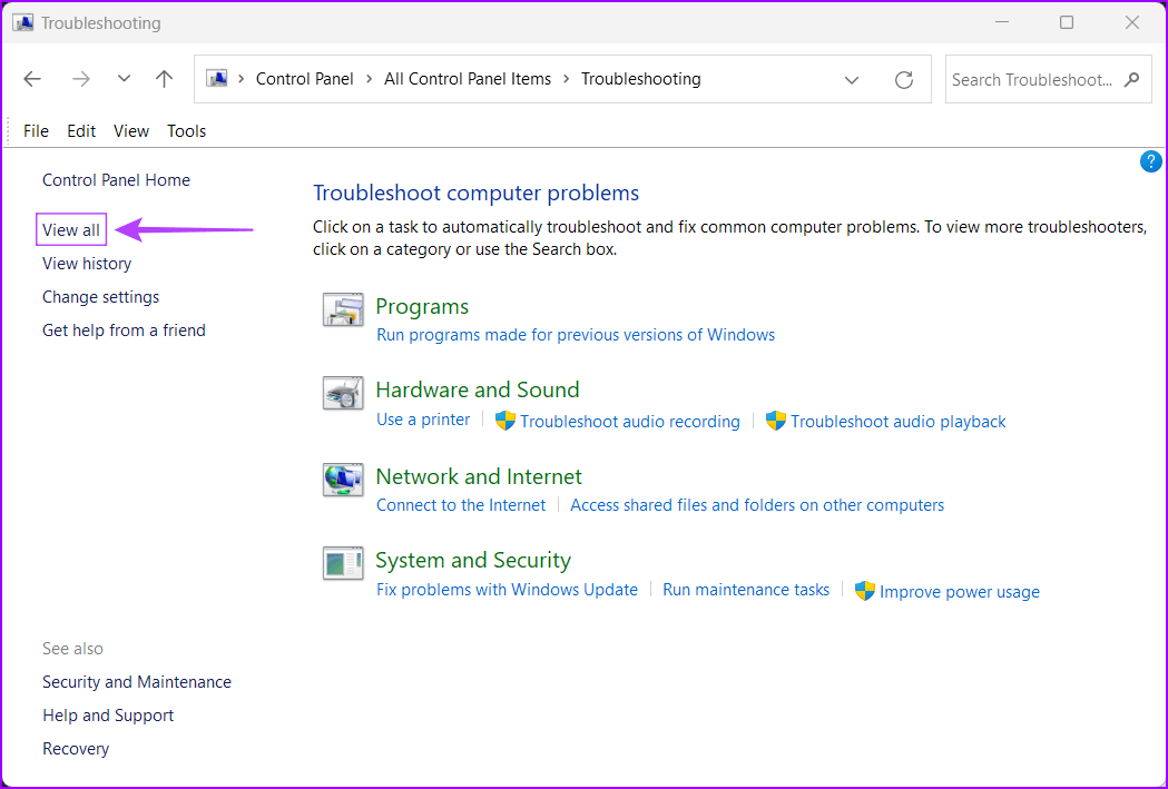 Run-System-Maintainance-Troubleshooter-4 أفضل 8 طرق لإصلاح الملفات الفاسدة و التالفة على نظام التشغيل Windows 11