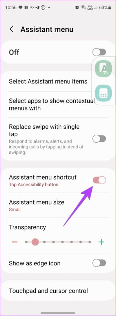 Samsung-Accessibility-Assistant-Menu-Shortcut-off-566x1536-1-400x1086 كيفية إزالة زر الصفحة الرئيسية العائم من شاشة iPhone و Android