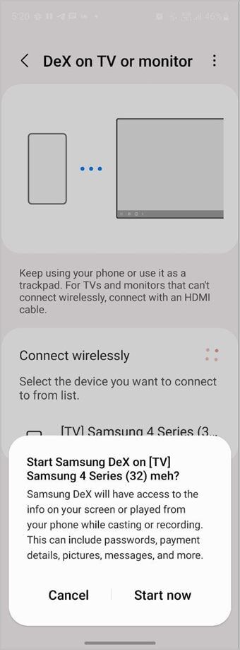 Samsung-DeX-Connect-340x919 أفضل 7 طرق لتوصيل Android أو iPhone بتلفزيون Samsung لاسلكيًا