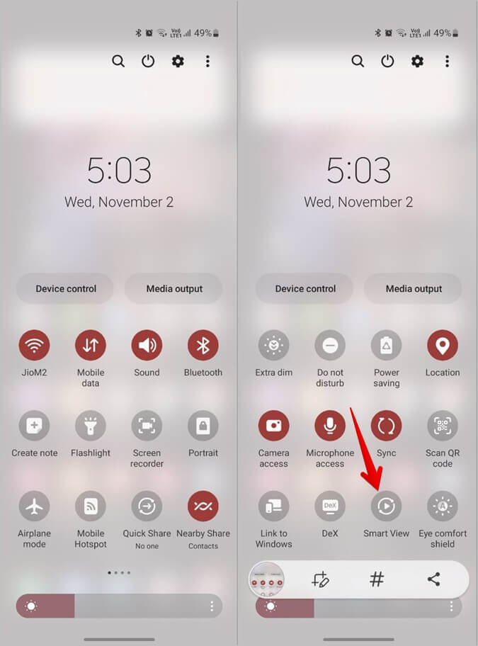 Samsung-Phone-Smart-View-675x912 أفضل 7 طرق لتوصيل Android أو iPhone بتلفزيون Samsung لاسلكيًا