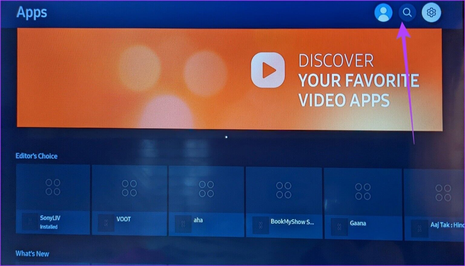 Samsung-TV-Apps-Search-1536x880-1-1536x880 5 طرق لحذف وإعادة تثبيت التطبيقات على تلفزيون Samsung الذكي