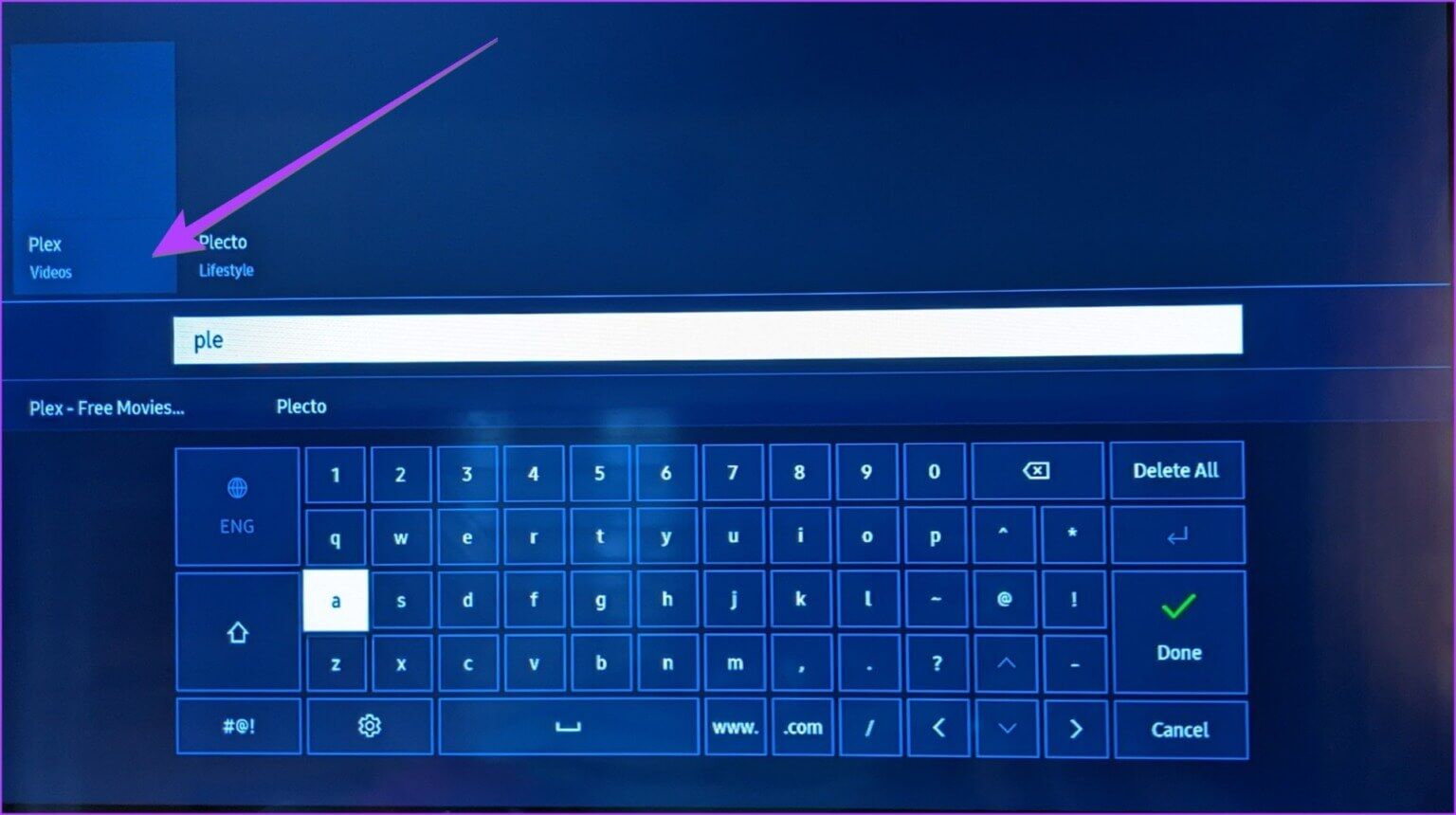 Samsung-TV-Apps-Search-result-1536x860-1-1536x860 5 طرق لحذف وإعادة تثبيت التطبيقات على تلفزيون Samsung الذكي