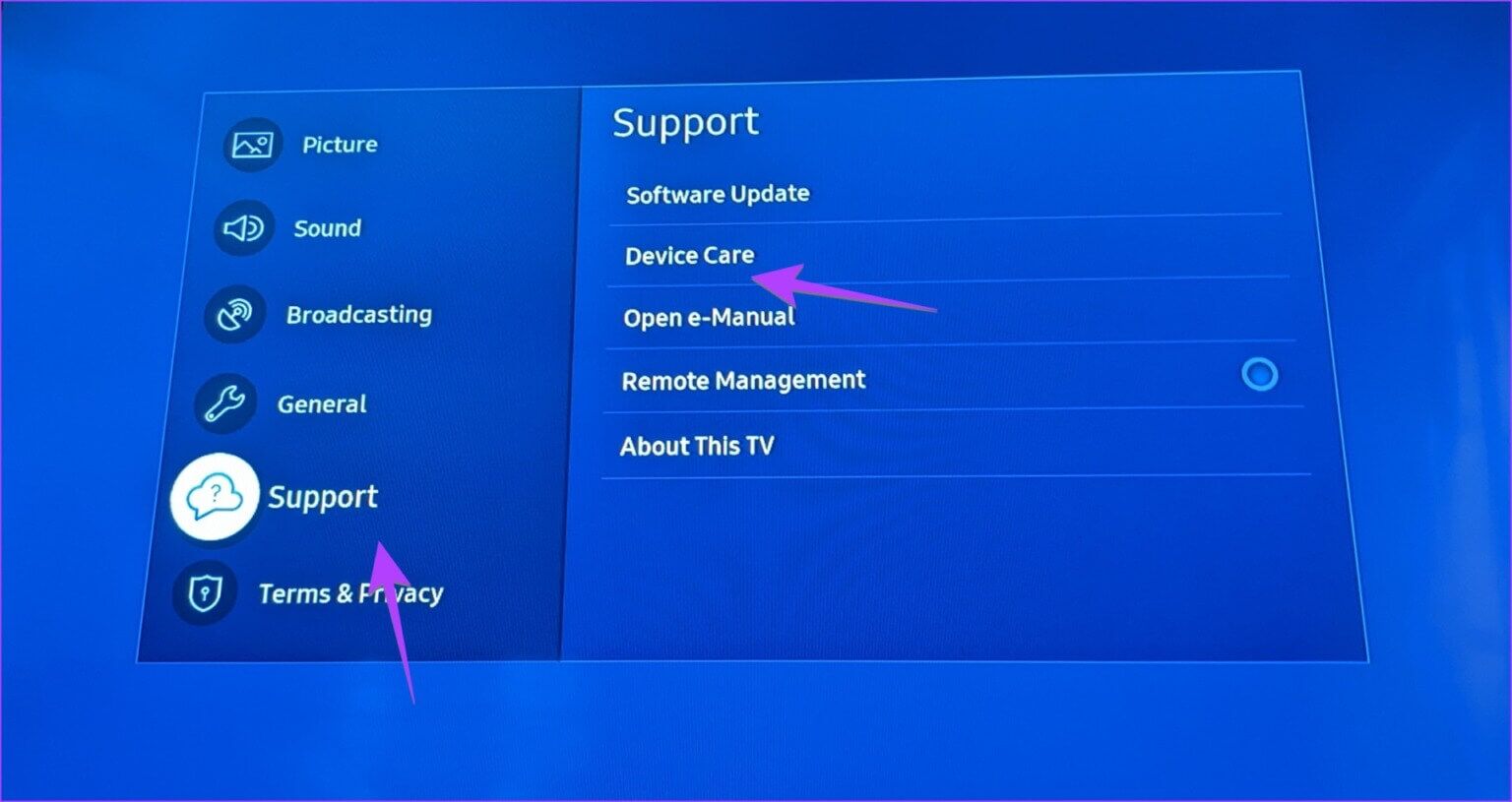 Samsung-TV-Device-Care-1536x815-1-1536x815 5 طرق لحذف وإعادة تثبيت التطبيقات على تلفزيون Samsung الذكي