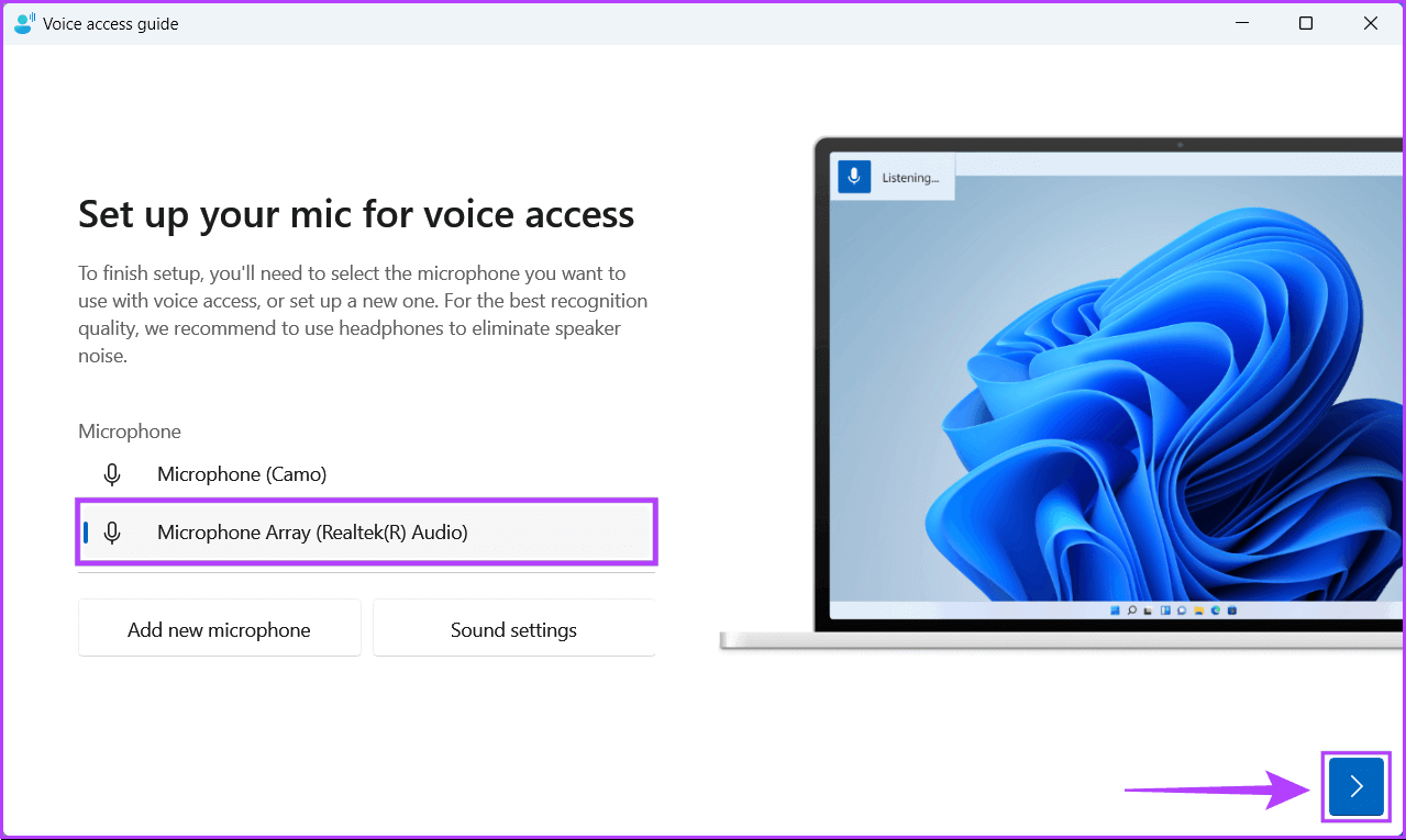 Select-Microphone-1 كيفية تمكين الوصول الصوتي واستخدامه على Windows 11