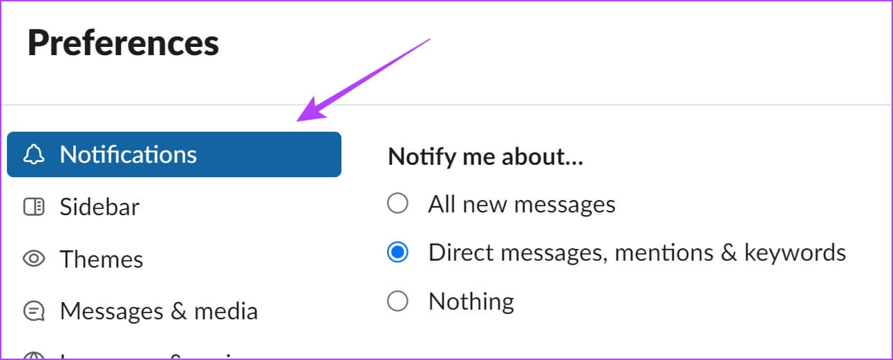 Select-Notifications 10 إصلاحات لعدم عمل إشعارات Slack على Mac و Windows Desktop