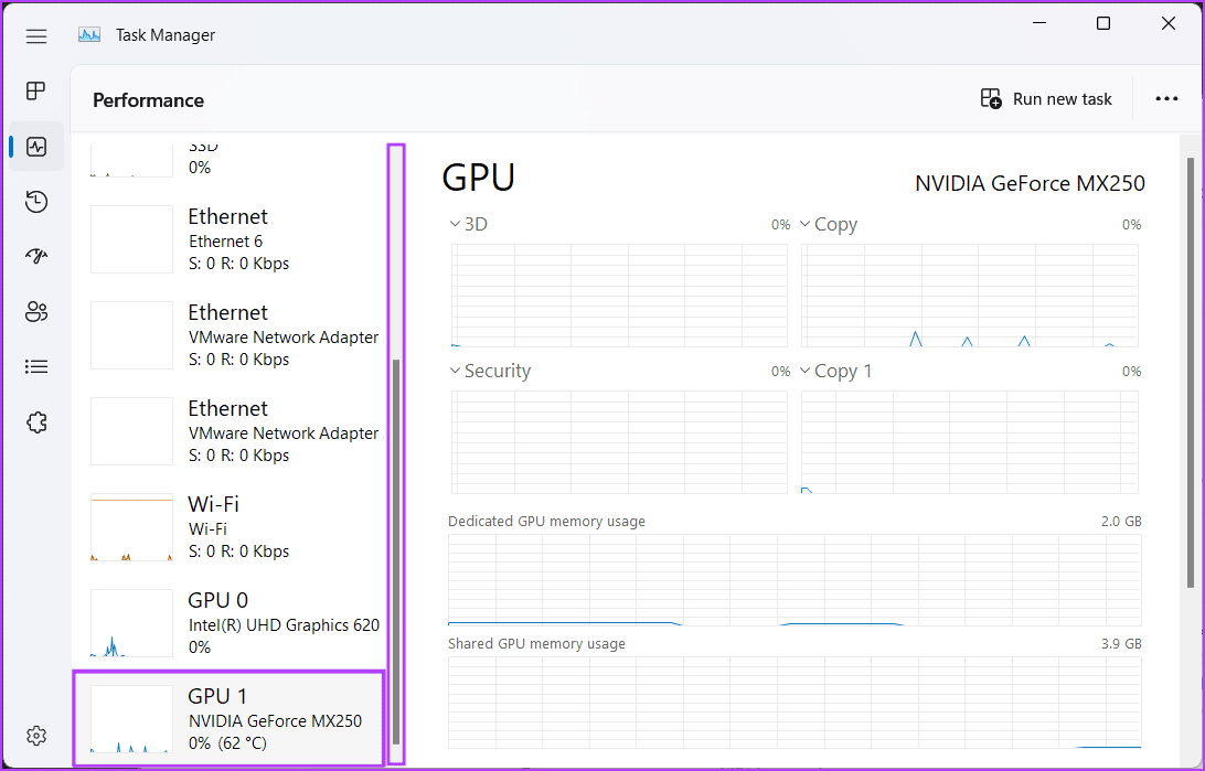 Select-The-GPU-1 أفضل 4 طرق للتحقق من سعة ذاكرة الوصول العشوائي للفيديو VRAM على Windows 11