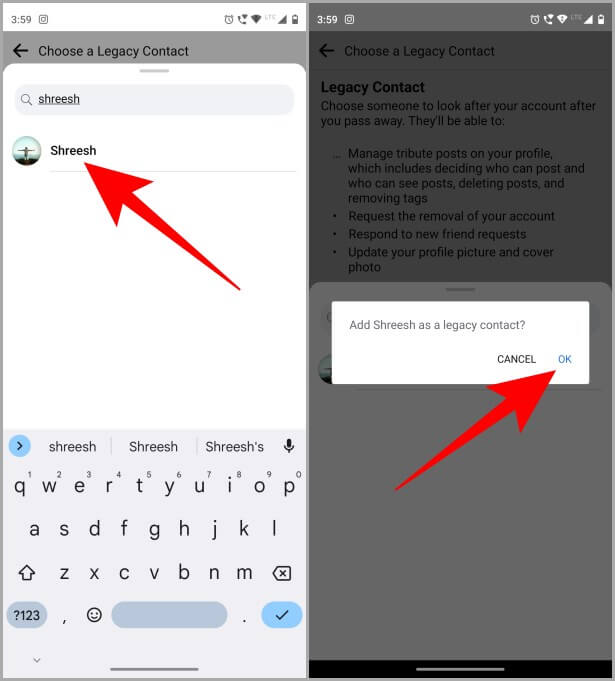 Selecting-a-Friend-as-a-Legacy-contact-Facebook-1-615x681 كيفية إعداد واستخدام جهة الاتصال الموصى لها على Facebook