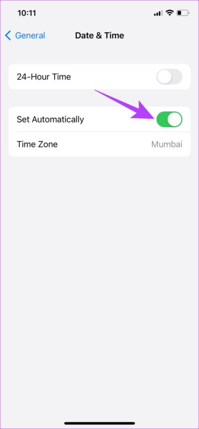 Set-Automatically--889x1920-e1668897724663 أفضل 10 إصلاحات للعدم ظهور بيانات Screen Time على iPhone