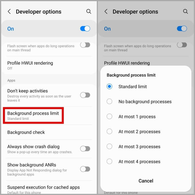 Set-Background-Process-Limit-on-Samsung-Phone-675x675 أفضل 7 طرق لمنع ارتفاع درجة حرارة هاتف Samsung Galaxy الخاص بك