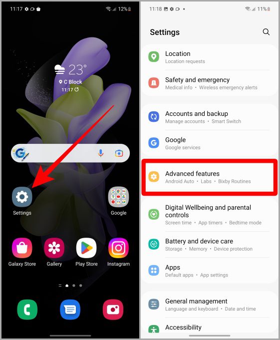 Settings-Samsung-Galaxy كيفية تمكين / تعطيل النقر المزدوج على الشاشة الرئيسية لهواتف Samsung Galaxy