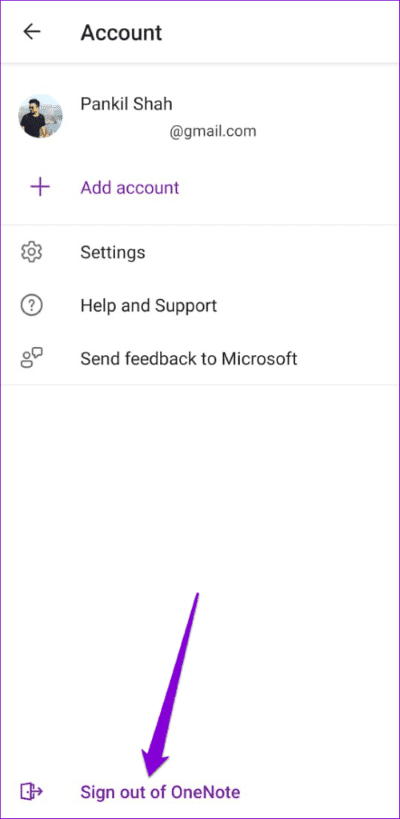 Sign-Out-of-OneNote-500x1024-1 أفضل 6 طرق لإصلاح عدم عمل تطبيق OneNote على Android