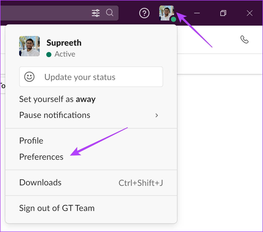 Slack-Preferences 10 إصلاحات لعدم عمل إشعارات Slack على Mac و Windows Desktop