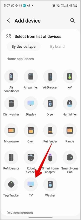 SmartThings-App-Add-Device-TV-340x919 أفضل 7 طرق لتوصيل Android أو iPhone بتلفزيون Samsung لاسلكيًا
