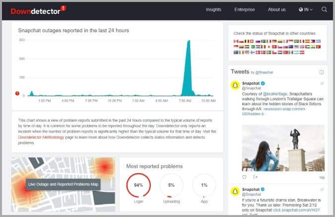Snapchat-Downdetector-675x437 أفضل 8 طرق لإصلاح عدم عمل Snapchat على الويب