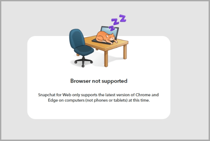 Snapchat-Web-Browser-Not-Supported-Error أفضل 8 طرق لإصلاح عدم عمل Snapchat على الويب