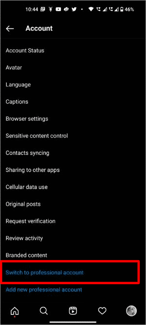 Switch-to-professional-account-on-Instagram كيفية إضافة تذكيرات إلى منشورات وقصص Instagram