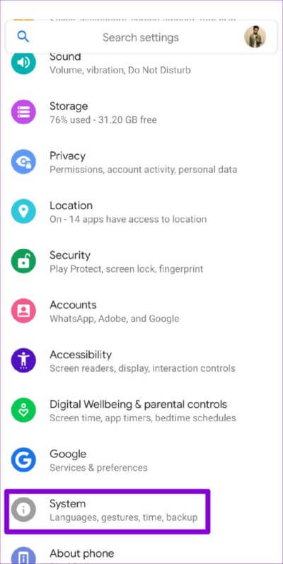 System-Settings-on-Android-7-513x1024-1 أفضل 7 طرق لإصلاح عدم عمل الإيماءات على Android