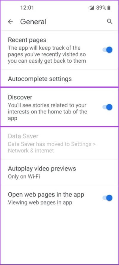 Tap-On-Discover-Toggle-463x1024-1-400x885 كيفية تعطيل Google Discover تمامًا على Android