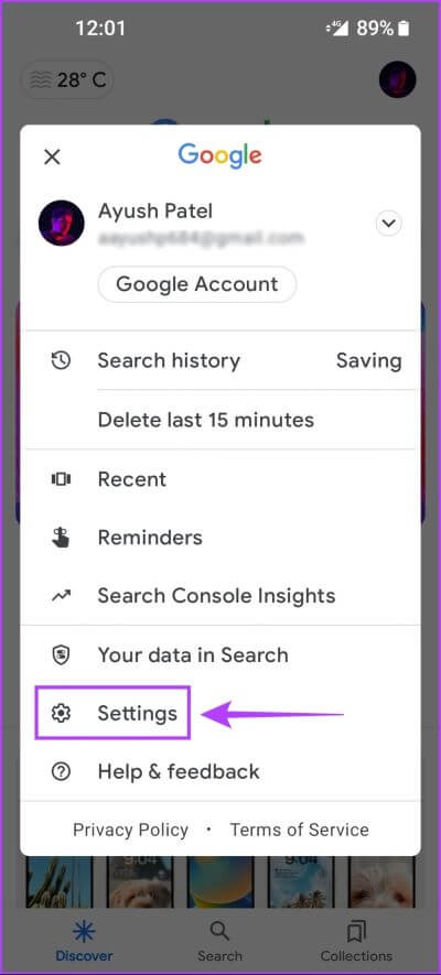 Tap-On-Settings-2-400x885 كيفية تعطيل Google Discover تمامًا على Android