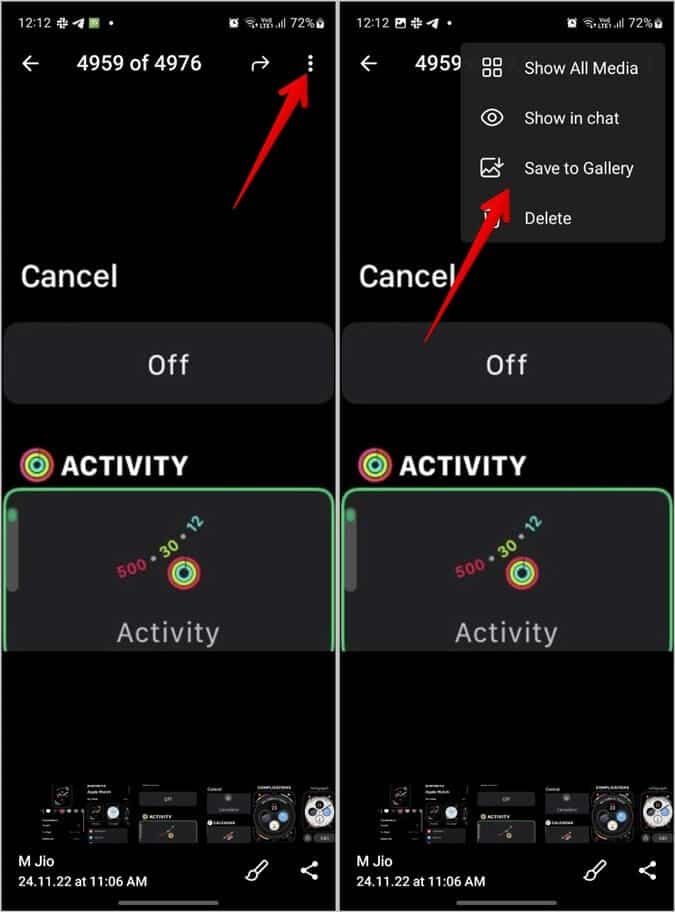 Telegram-Android-Save-to-gallery كيفية تنزيل صور أو مقاطع فيديو متعددة من Telegram