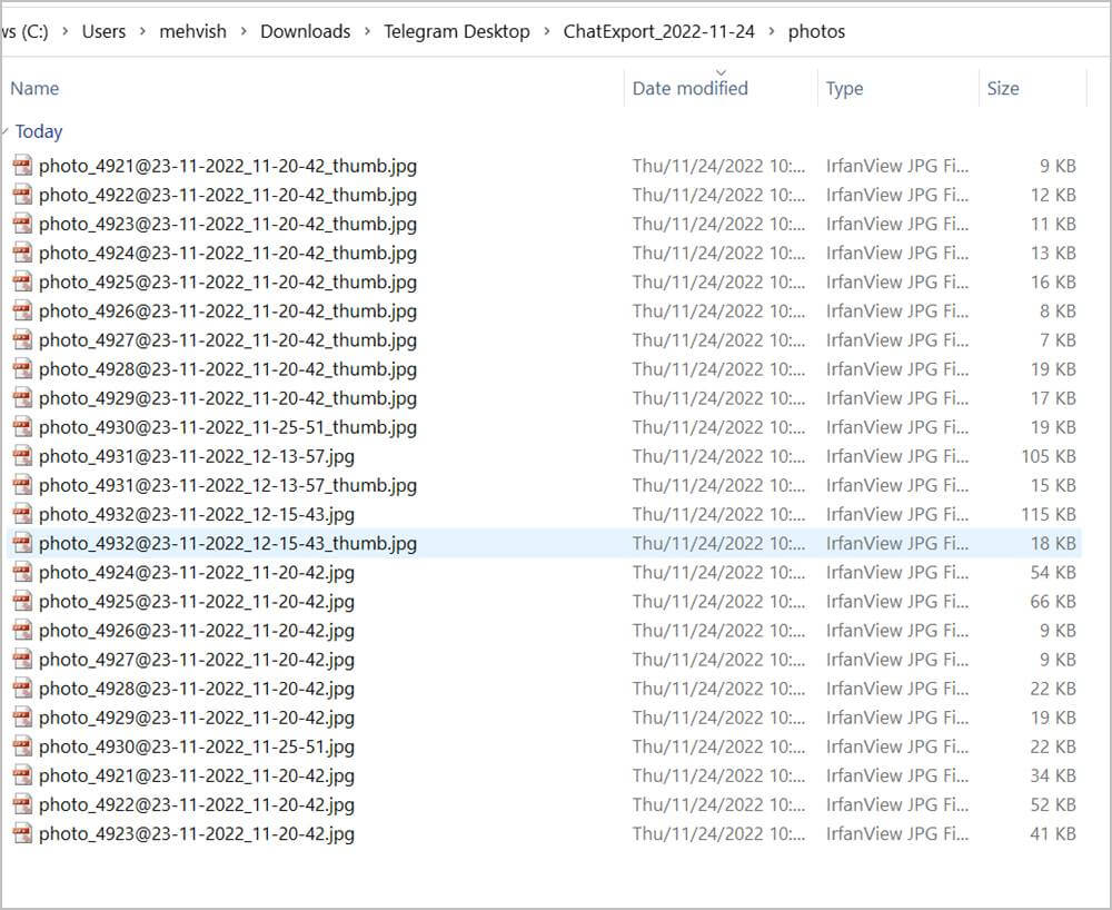 Telegram-Desktop-Folder-Export-Photos كيفية تنزيل صور أو مقاطع فيديو متعددة من Telegram