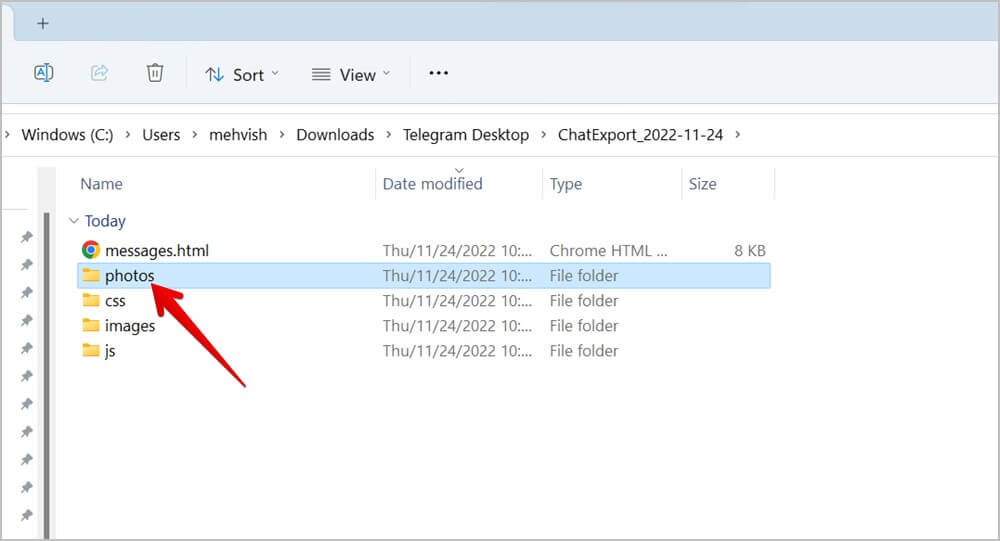 Telegram-Desktop-Folder-Export كيفية تنزيل صور أو مقاطع فيديو متعددة من Telegram