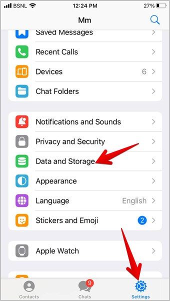 Telegram-iPhone-Settings كيفية تنزيل صور أو مقاطع فيديو متعددة من Telegram