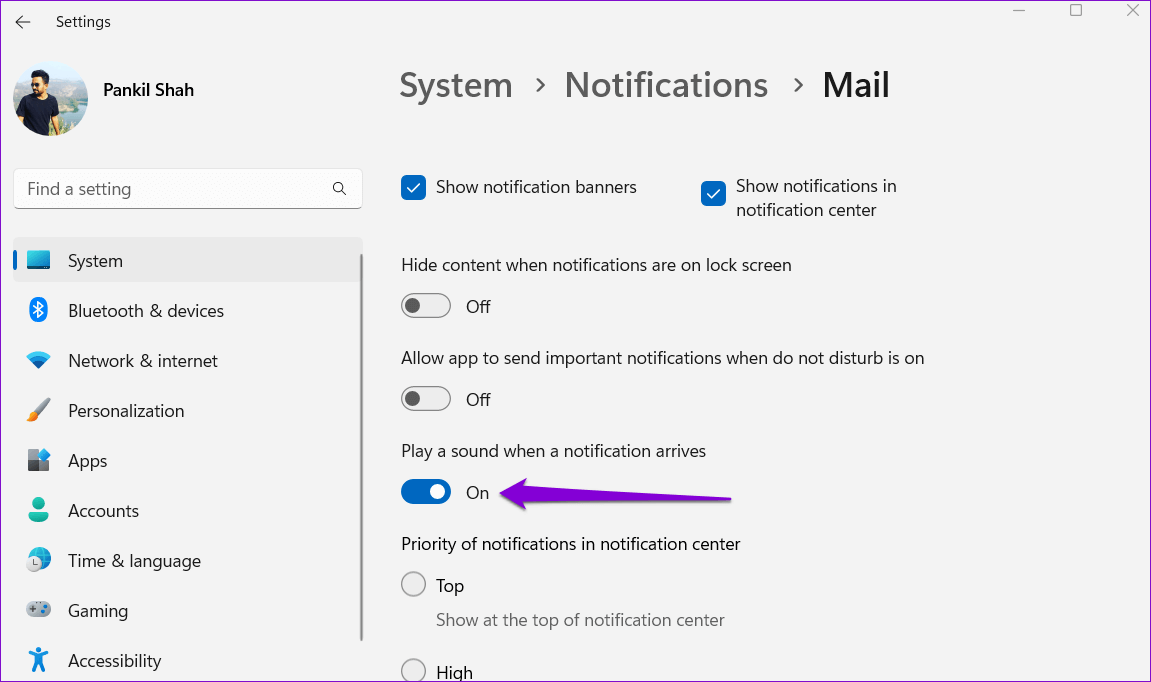 Toggle-Notification-Sound-For-App-on-Windows كيفية تغيير أو تعطيل أصوات الإشعارات في Windows 11