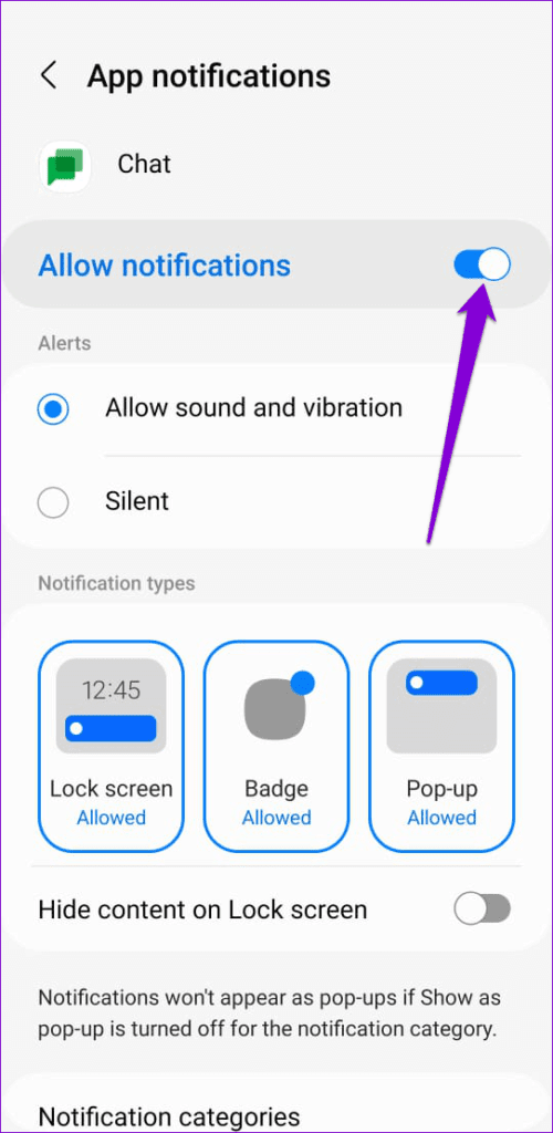 Turn-On-Google-Chat-Notifications-on-Android-Phone-500x1024-1 أفضل 8 طرق لإصلاح عدم عمل إشعارات تطبيق Google Chat على Android و iPhone