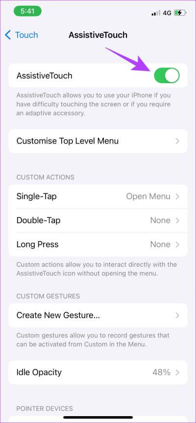 Turn-on-Toggle-for-Assisitve-Touch 7 طرق لإصلاح لعدم عمل AssistiveTouch على iPhone