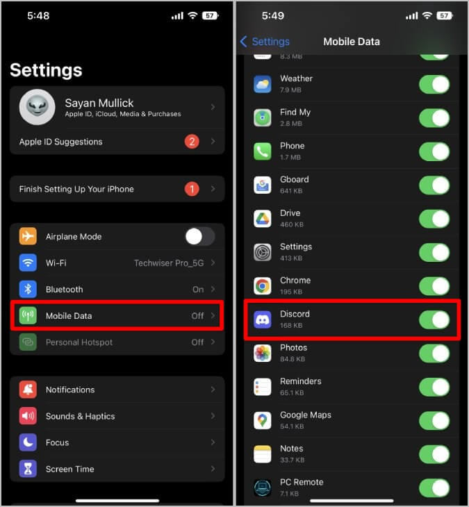 Turning-on-mobile-data-for-Discord-on-iPhone-675x730 14 طريقة لإصلاح فشل تحميل رسائل Discord