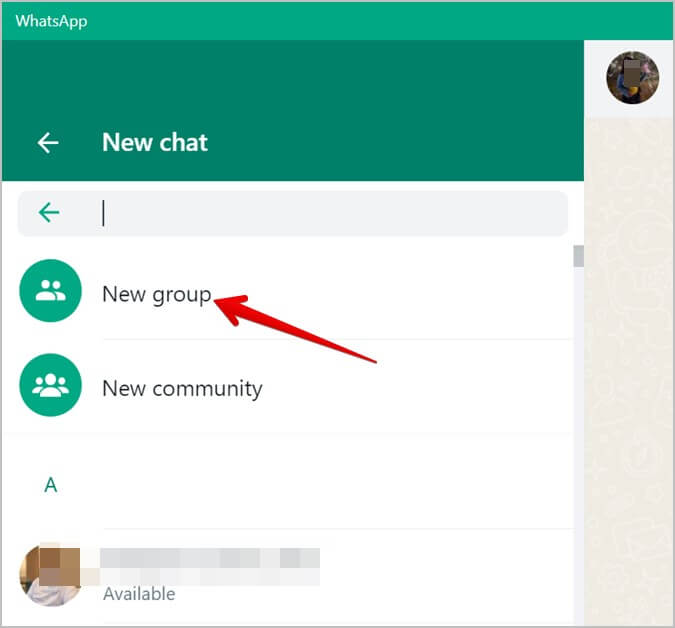WhatsApp Pc New group create - 4 طرق لمراسلة نفسك على WhatsApp