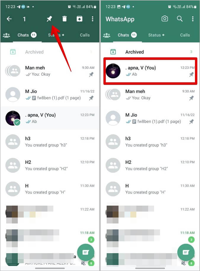 WhatsApp Pin chat android - 4 طرق لمراسلة نفسك على WhatsApp