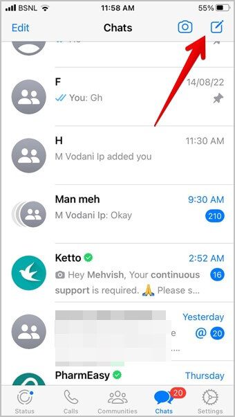 WhatsApp iPhone Message Yourself Contact - 4 طرق لمراسلة نفسك على WhatsApp