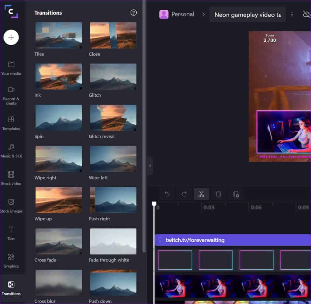 add-transitions-in-clipchamp-1024x1000-1-1024x1000 أفضل 10 نصائح لاستخدام Clipchamp Video Editor في Windows 11