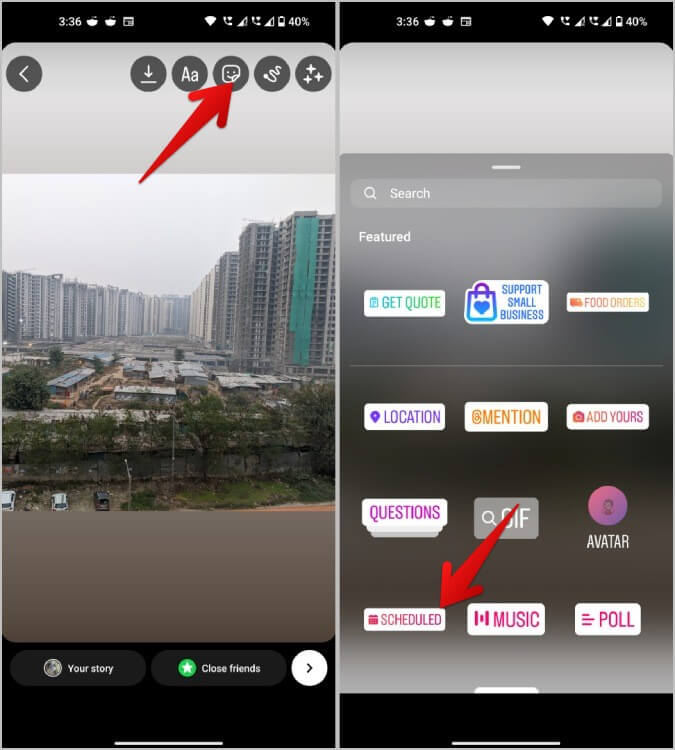 adding-scheduled-sticker-on-Instagram-story-675x750 كيفية إضافة تذكيرات إلى منشورات وقصص Instagram