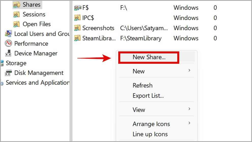 computer-management-submenu-in-windows-11-991x561 كيفية إضافة أي مجلد مخصص إلى هذا الكمبيوتر على نظام التشغيل Windows 10/11