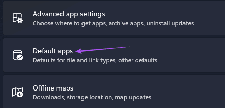 default-apps-settings-windows-11 أفضل 6 إصلاحات لعدم عمل مفاتيح الأسهم في تطبيق الصور على Windows 11