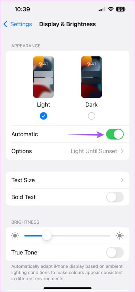 disable-automatic-dark-mode-iphone-474x1024-1-474x1024 أفضل 5 إصلاحات لعدم عمل الوضع الداكن في تطبيق Facebook على iPhone