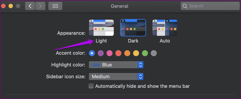 disable-dark-mode-devices-mac-system-preferences-general-appearance-light_4d470f76dc99e18ad75087b1b8410ea9-768x315-1 أفضل 5 إصلاحات لعدم قيام الهاتف بمسح رمز QR على Telegram Web