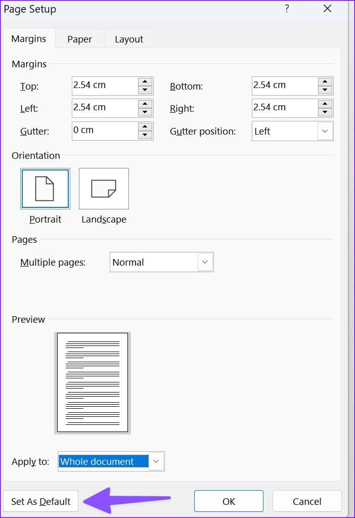 how-to-change-the-default-page-layout-in-Microsoft-Word-9-702x1024 كيفية تغيير تخطيط الصفحة الافتراضي في Microsoft Word