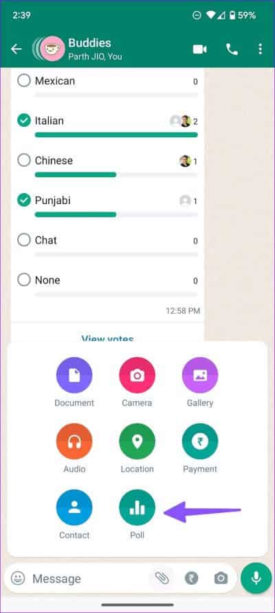 how-to-create-polls-in-WhatsApp-12 كيفية إنشاء استطلاعات الرأي في WhatsApp لسطح المكتب والجوال