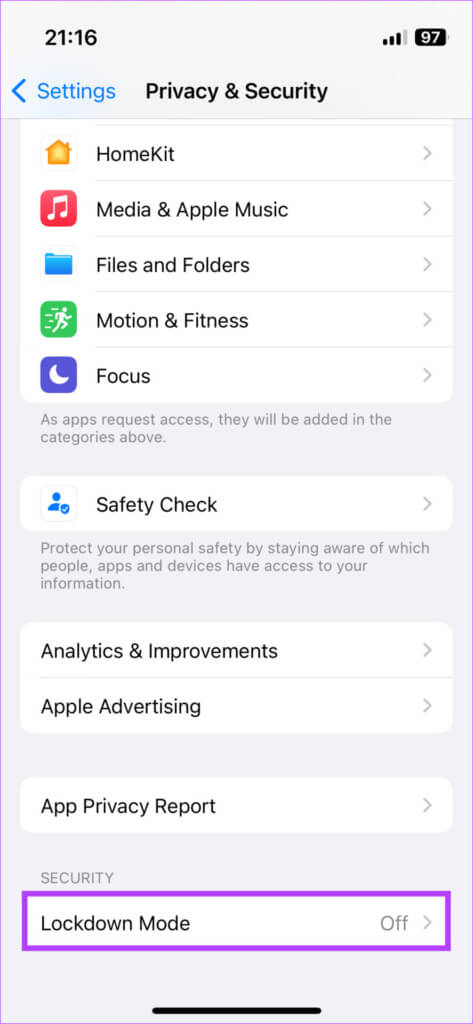 iPhone-Lockdown-Mode-2-473x1024-1-473x1024 كيفية استخدام وضع القفل على iPhone و iPad و Mac لتأمين البيانات