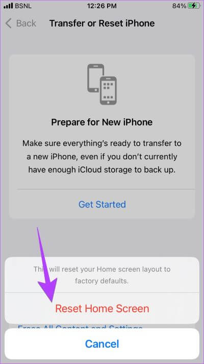 iPhone Settings Reset Home Screen Confirm - كيفية إعادة تعيين تخطيط الشاشة الرئيسية على iPhone إلى الوضع الافتراضي
