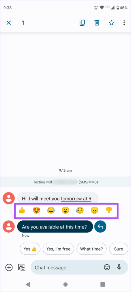 message-reactions-android-1-462x1024-1 كيفية استخدام ردود الفعل في الرسائل على Android